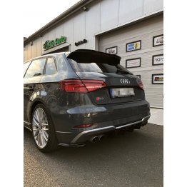 Боковые накладки сплиттеры на задний бампер на Audi S3 8V